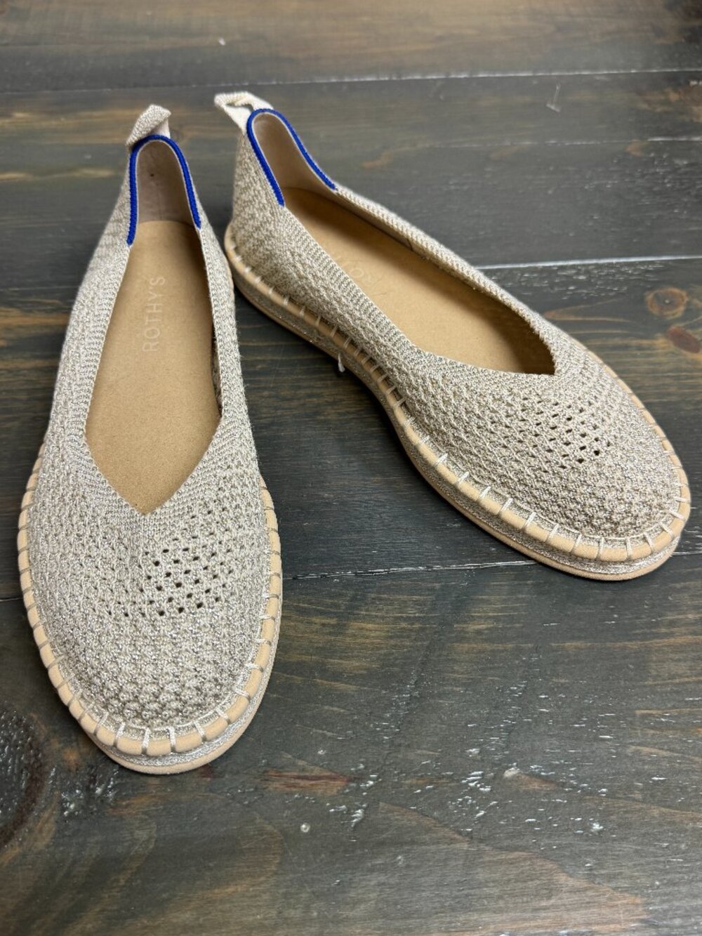 Rothy's The Espadrille Diamond Metallic Flats